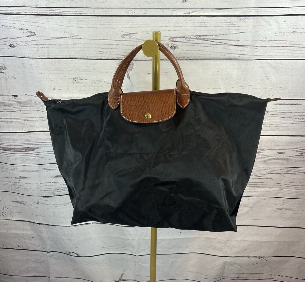 Longchamp Le Pliage Original XL Travel Bag Black Nylon Leather Handles